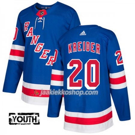 Lapsille NHL New York Rangers Pelipaita Chris Kreider 20 Adidas 2017-2018 Sininen Authentic